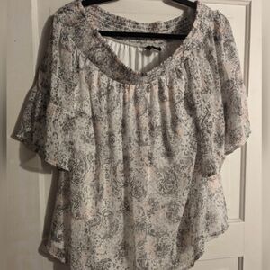 Torrid - Paisley Print Chiffon Off Shoulder Top - size 0 (12)
